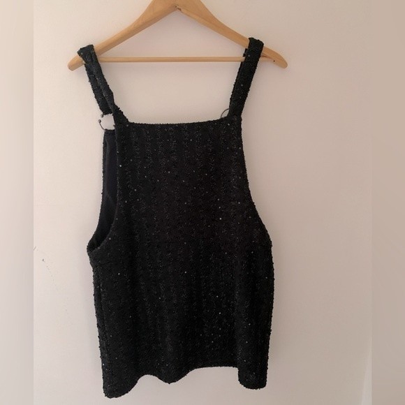 Zara Black Sparkly Overall Jumper Size L - Picture 4 of 14